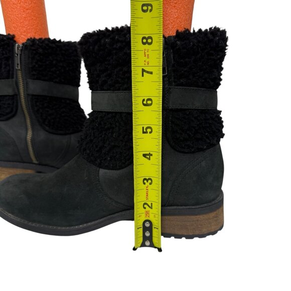 UGG Australia Blayre II Black Leather Shearling Buckle Ankle Boot women's size 8 - Picture 13 of 14